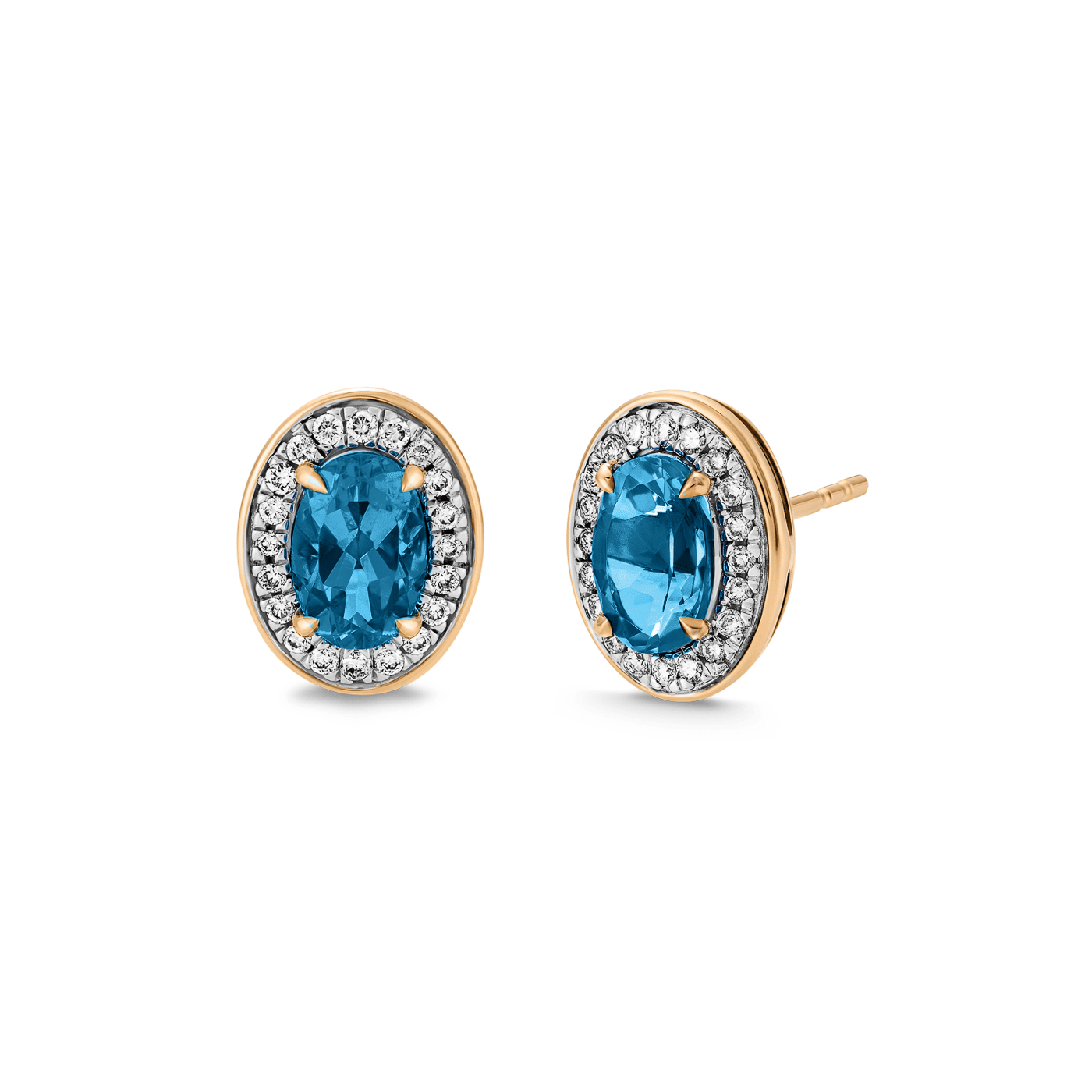 Ohrringe Saphir + Diamant zus. ca. 0,12ct. 375er Gelbgold Ohrringe Saphir + Diamant zus. ca. 0,12ct. 375er Gelbgold
