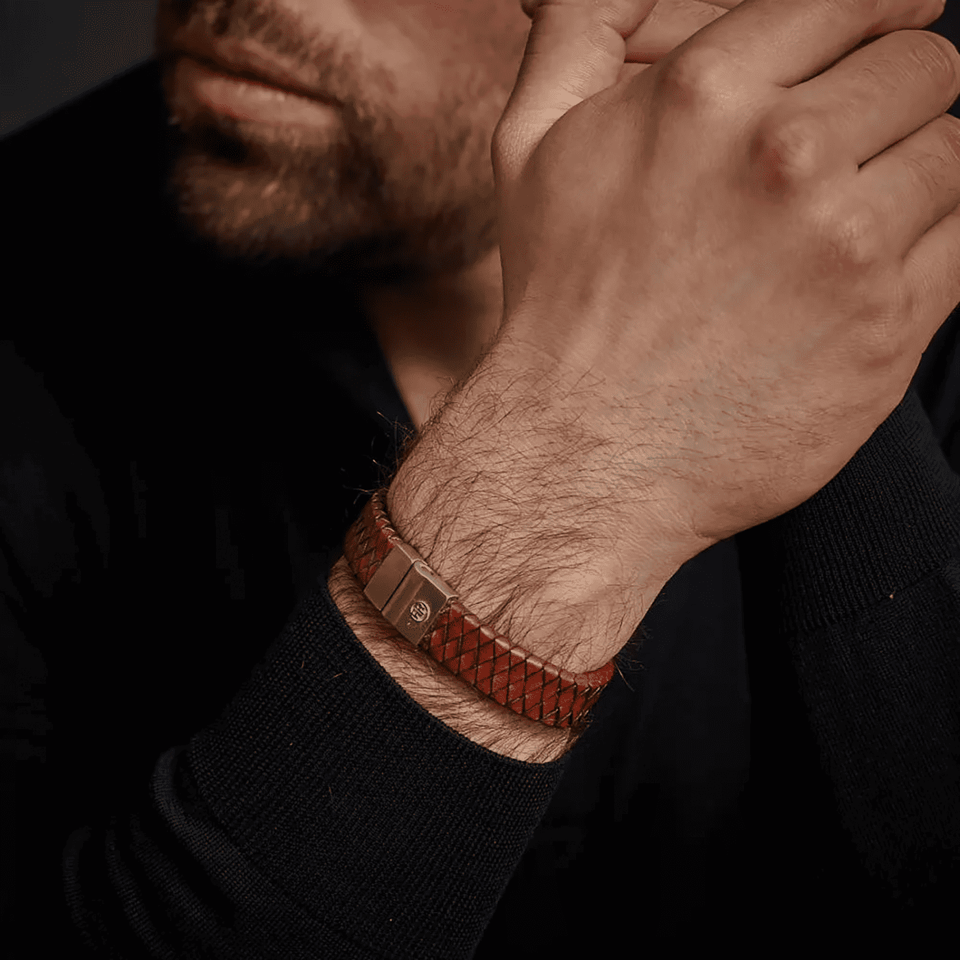 Armband Edelstahl Full Metal Premium Vintage Brown