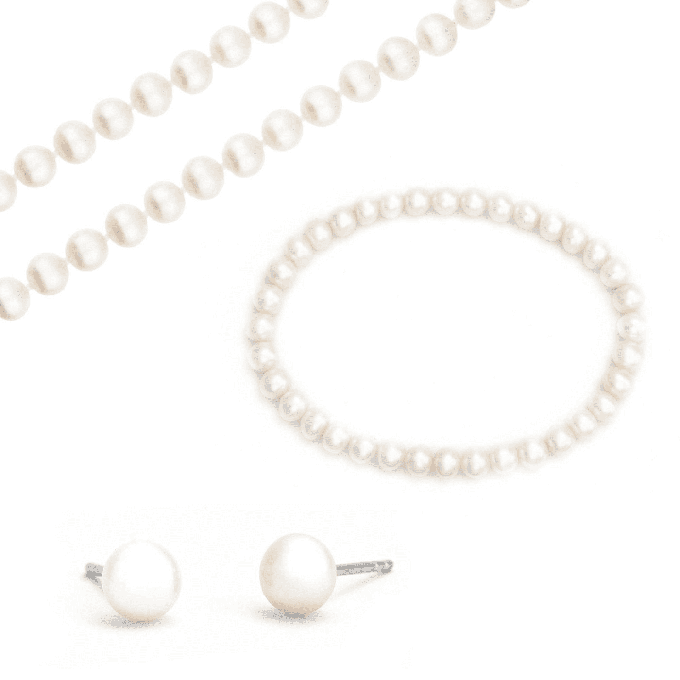 Perlschmuck-Set 925er Silber Süßwasser-Zuchtperle