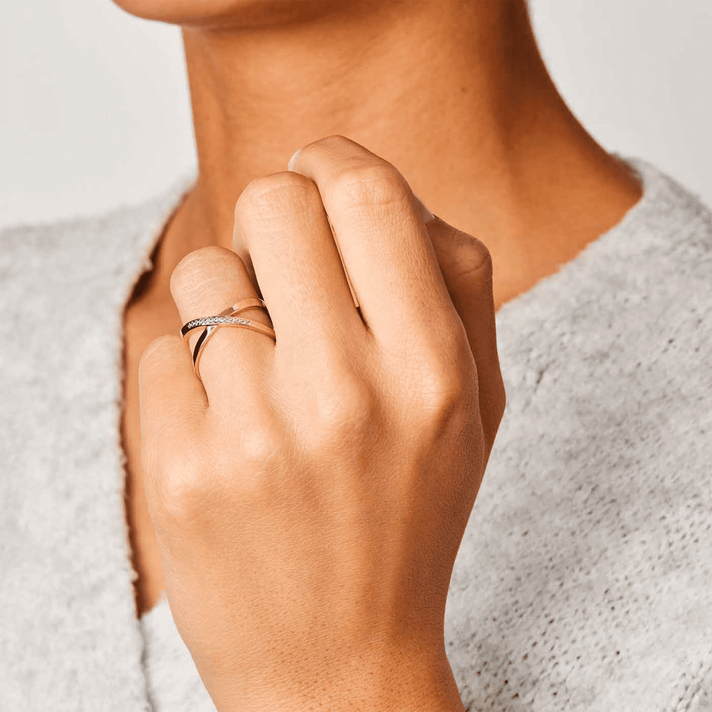 Ring Zirkonia 375er Gelbgold Dicke Socken