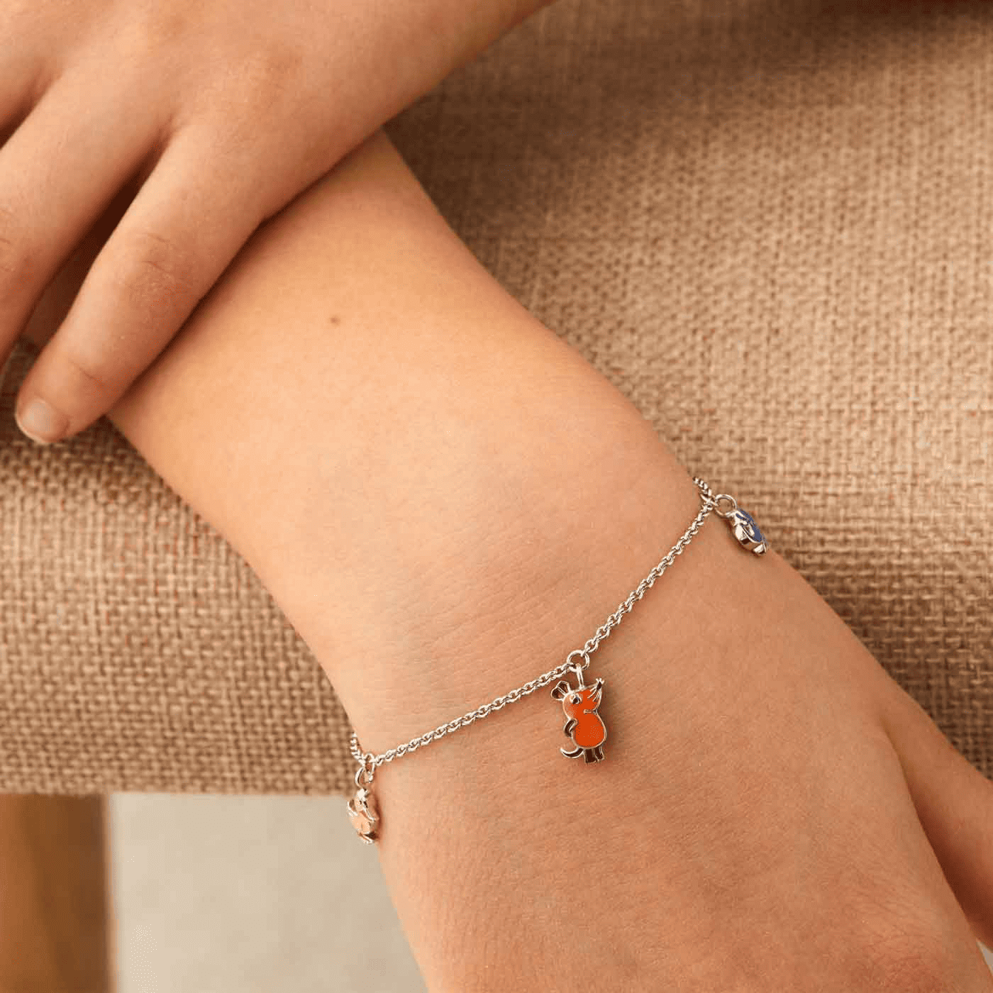 Armband 925er Silber Maus, Ente, Elefant Freundschaftlich Armband 925er Silber Maus, Ente, Elefant Freundschaftlich