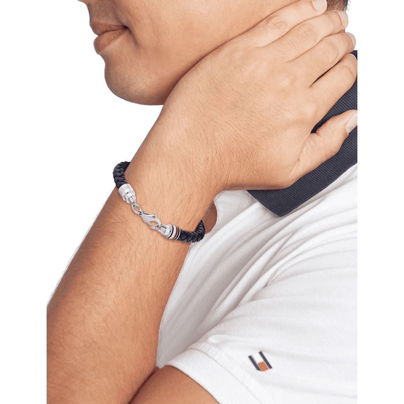 Armband Leder silber Tyson