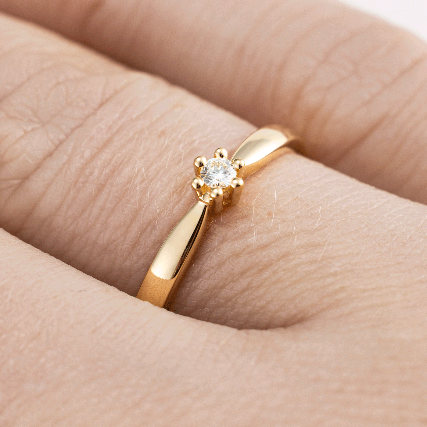 Ring Diamant ca. 0,05 ct. 333er Gelbgold Select Solitär Ring Diamant ca. 0,05 ct. 333er Gelbgold Select Solitär