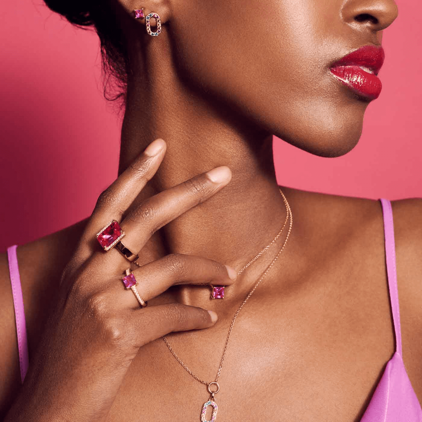 Kette Zirkonia Edelstahl gelb vergoldet Ellera