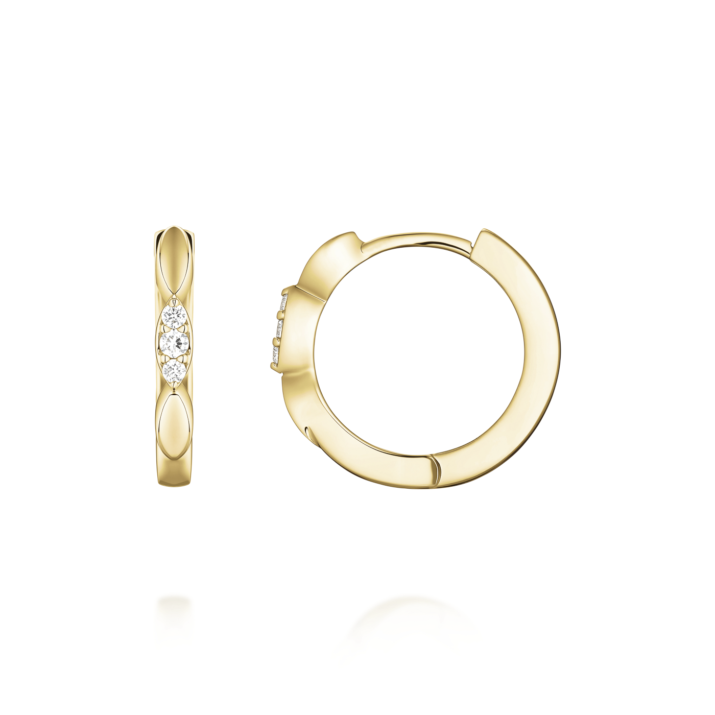 Ohrringe syn. Diamant zus. 0,036ct. 585er Gelbgold Ohrringe syn. Diamant zus. 0,036ct. 585er Gelbgold
