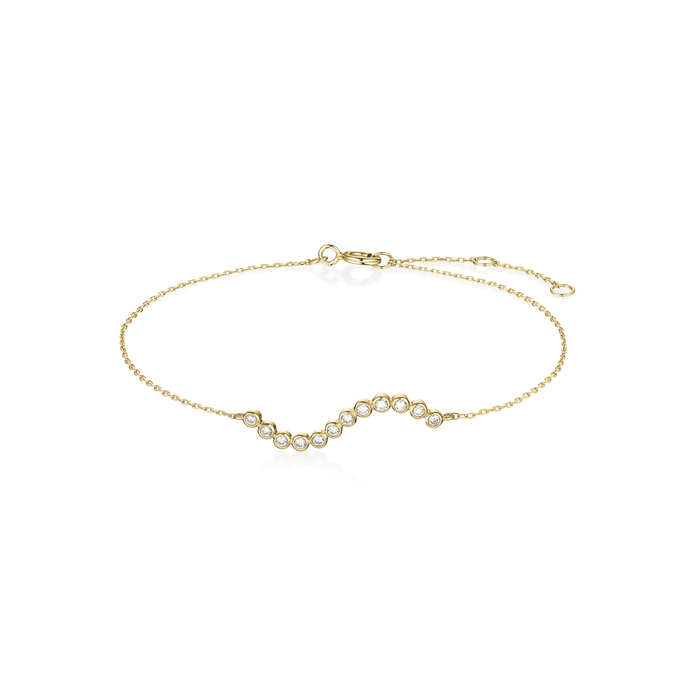 Armband syn. Diamant zus. 0,12ct. 585er Gelbgold Lustre Armband syn. Diamant zus. 0,12ct. 585er Gelbgold Lustre