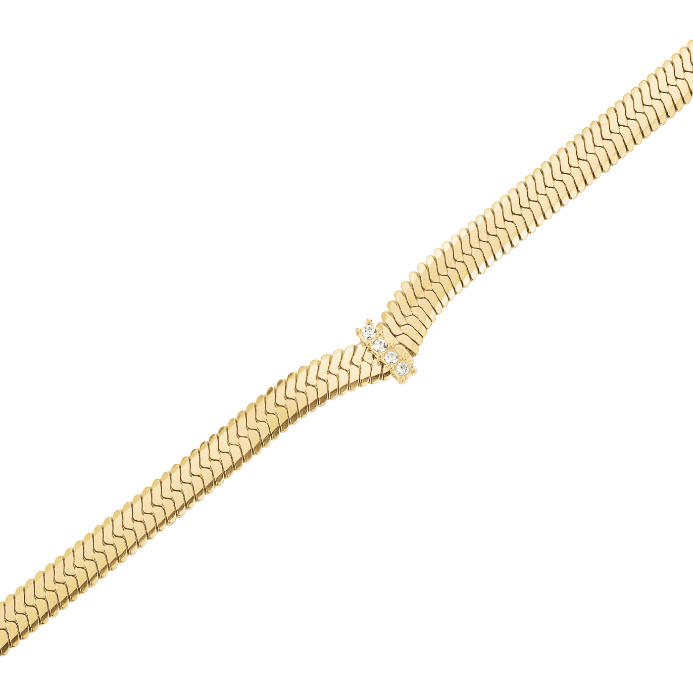 Kette Edelstahl gelb vergoldet Snake