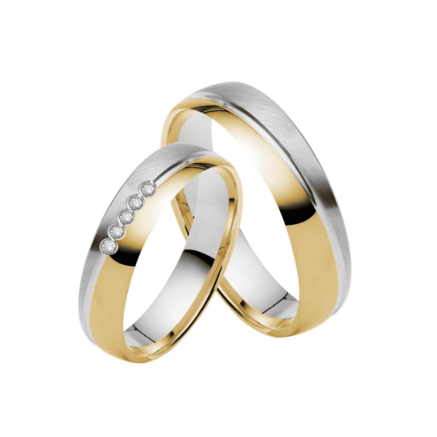 Trauring zus. ca. 0,05 ct. 585er bicolor Mallorca Trauring zus. ca. 0,05 ct. 585er bicolor Mallorca