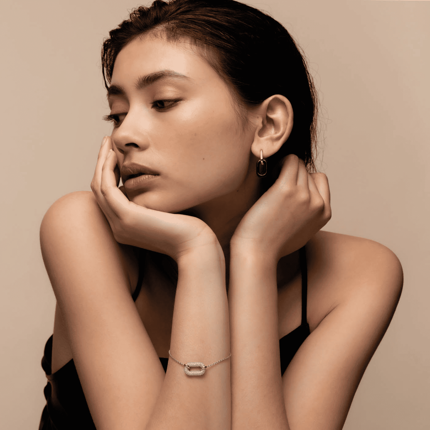 Ohrringe Zirkonia 925er Silber bicolor