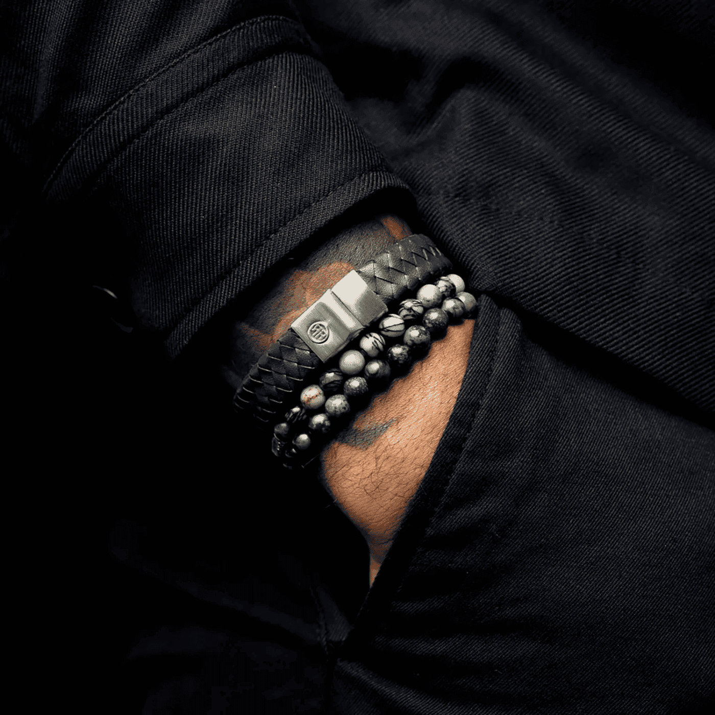 Armband Edelstahl Full Metal Premium Grey