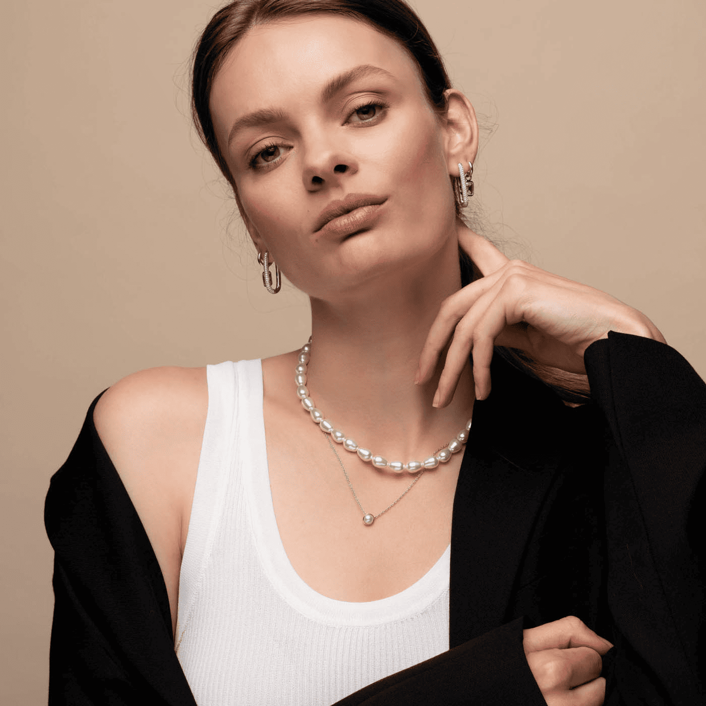 Kette Perlmutt 925er Silber bicolor