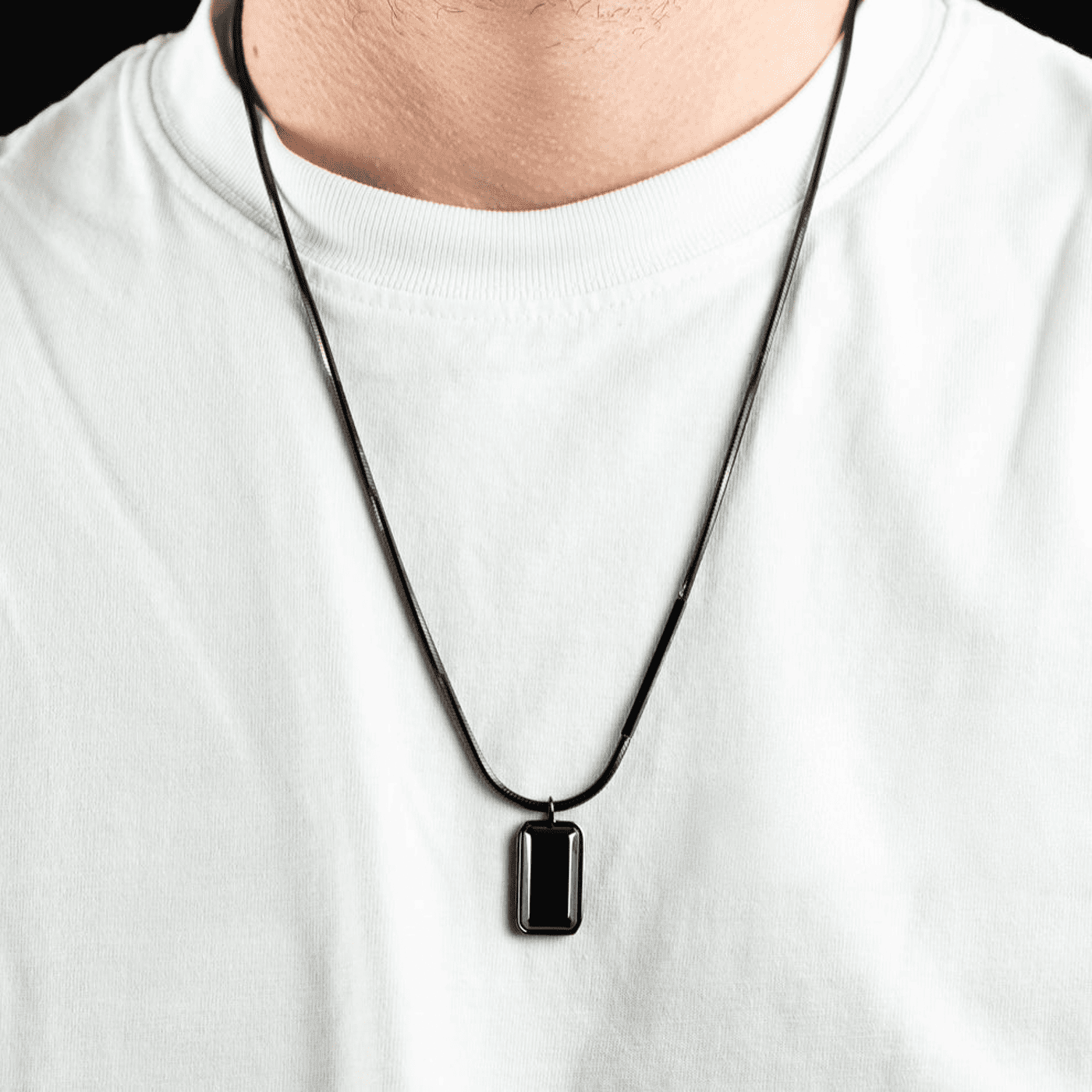 Kette Onyx Edelstahl schwarz Francesco