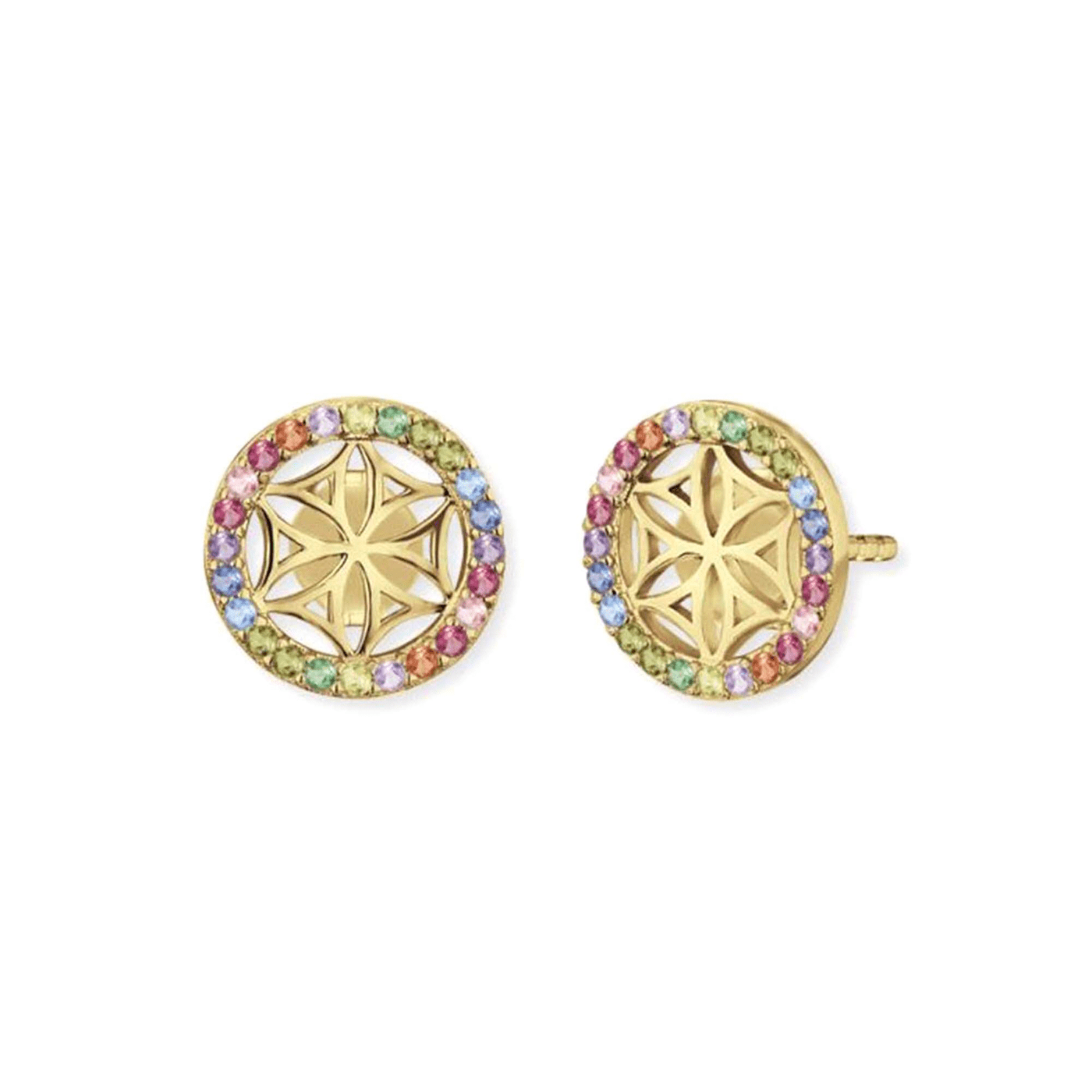 Ohrringe Zirkonia 925er Silber gelb vergoldet Lebensblume Ohrringe Zirkonia 925er Silber gelb vergoldet Lebensblume