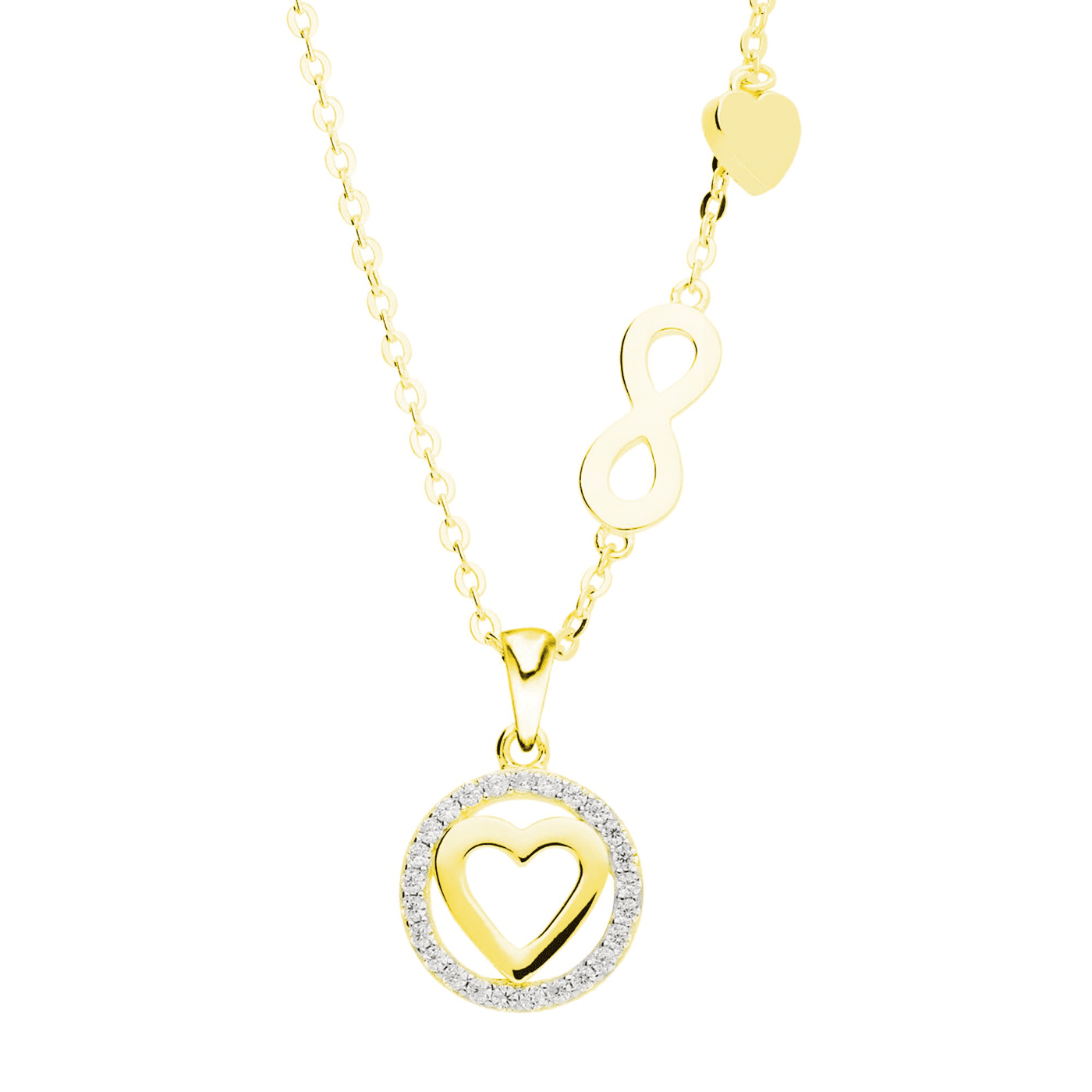 Kette Zirkonia 925er Silber vergoldet  Kette Zirkonia 925er Silber vergoldet