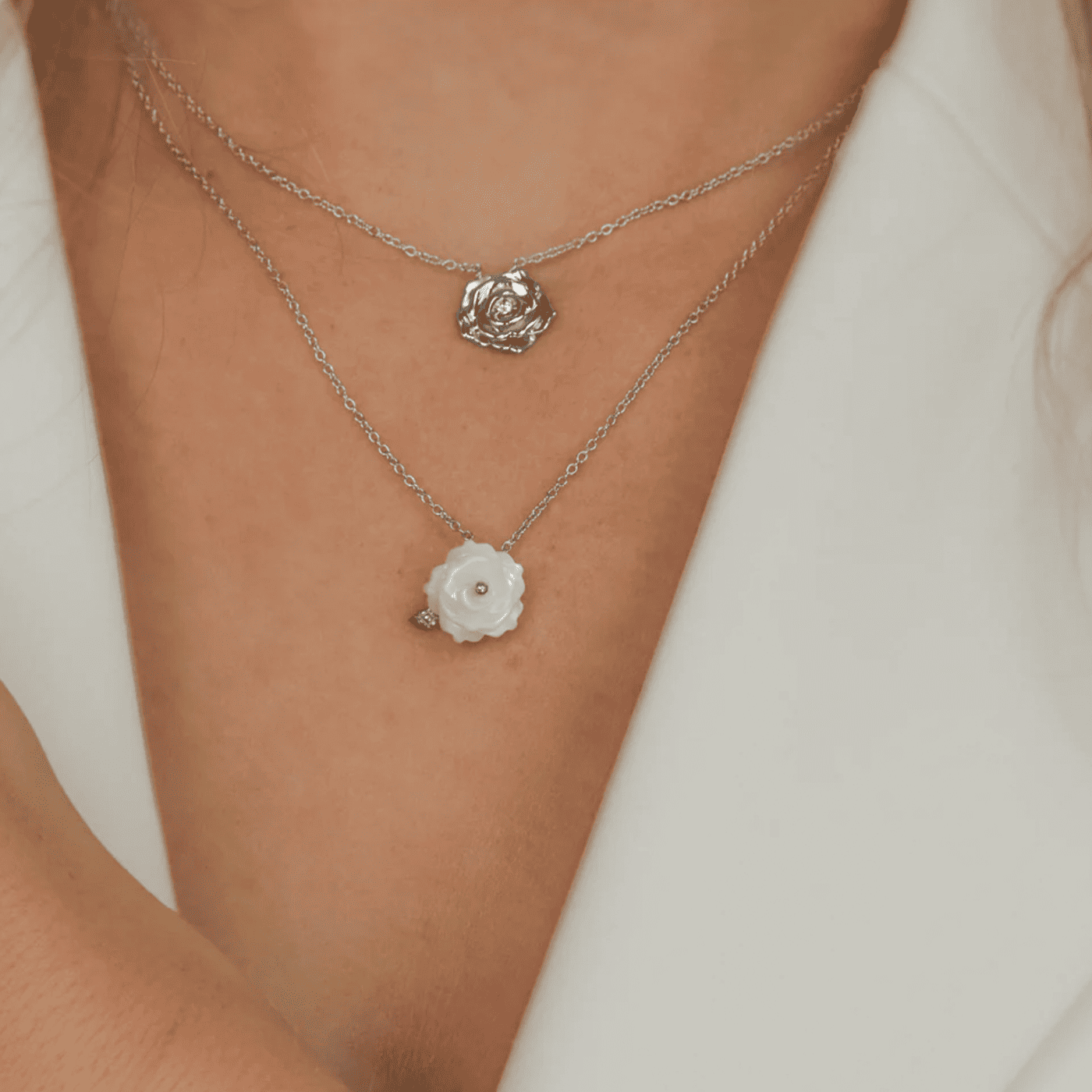 Kette Perlmutt 925er Silber Elegant