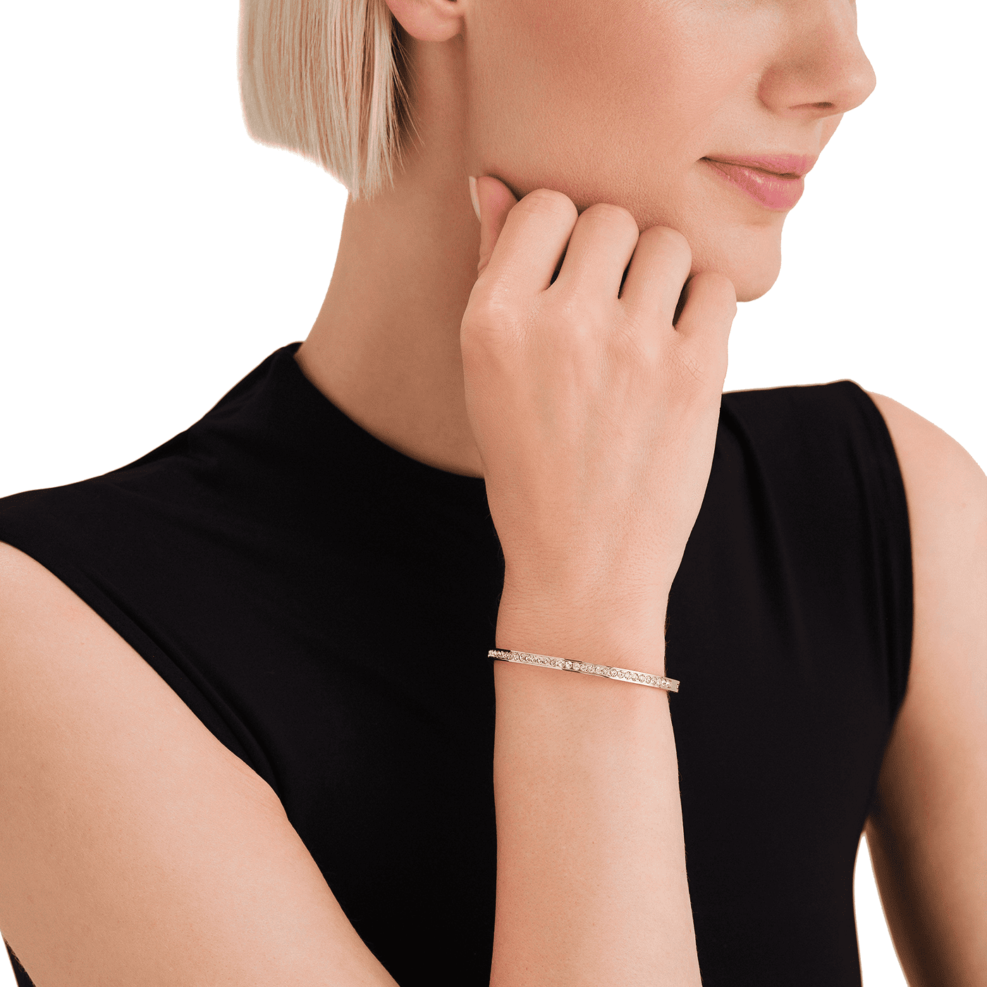 Armreif Edelstahl gelb vergoldet Tennis Armreif Edelstahl gelb vergoldet Tennis