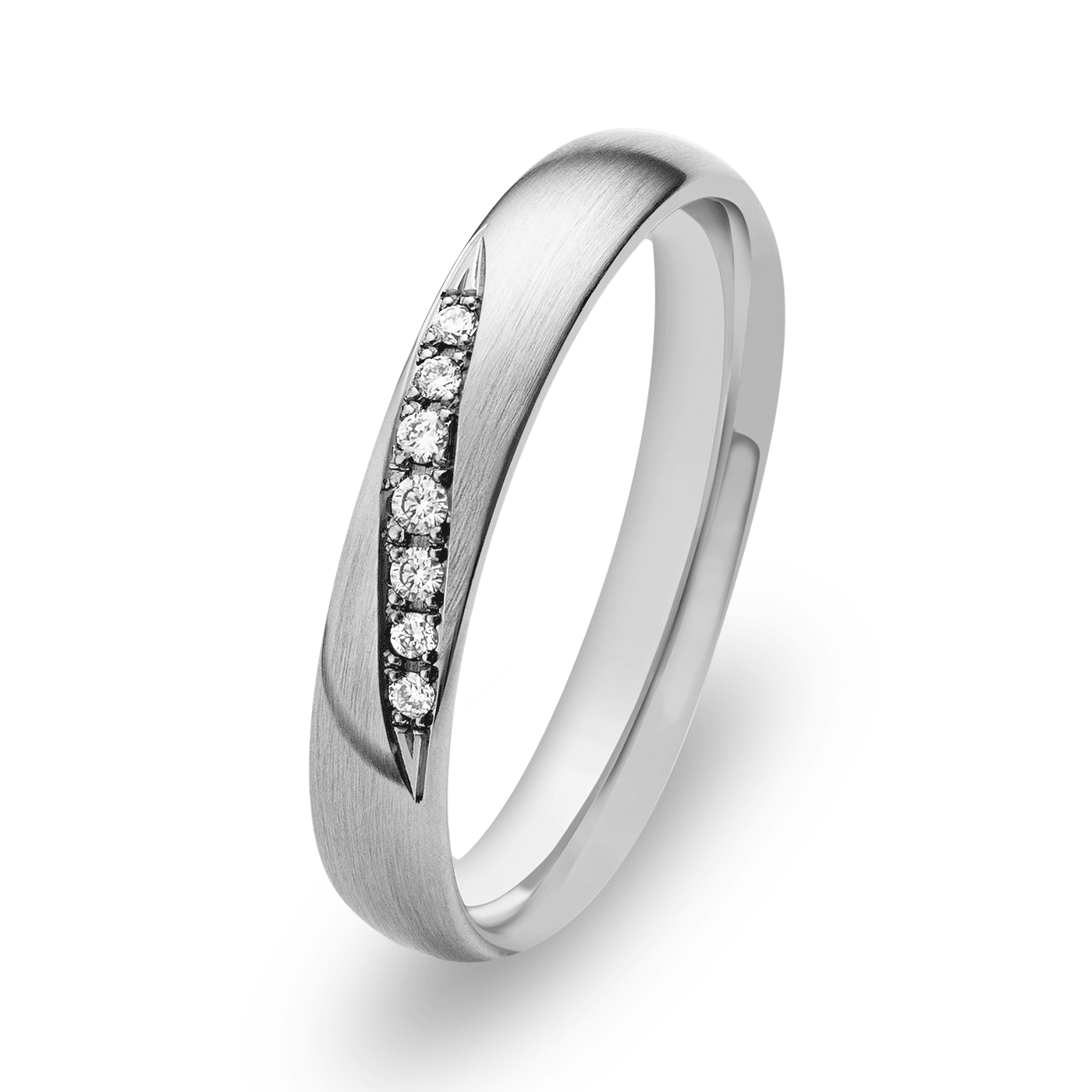 Trauring zus. ca. 0,04 ct. 600er Platin Split Trauring zus. ca. 0,04 ct. 600er Platin Split