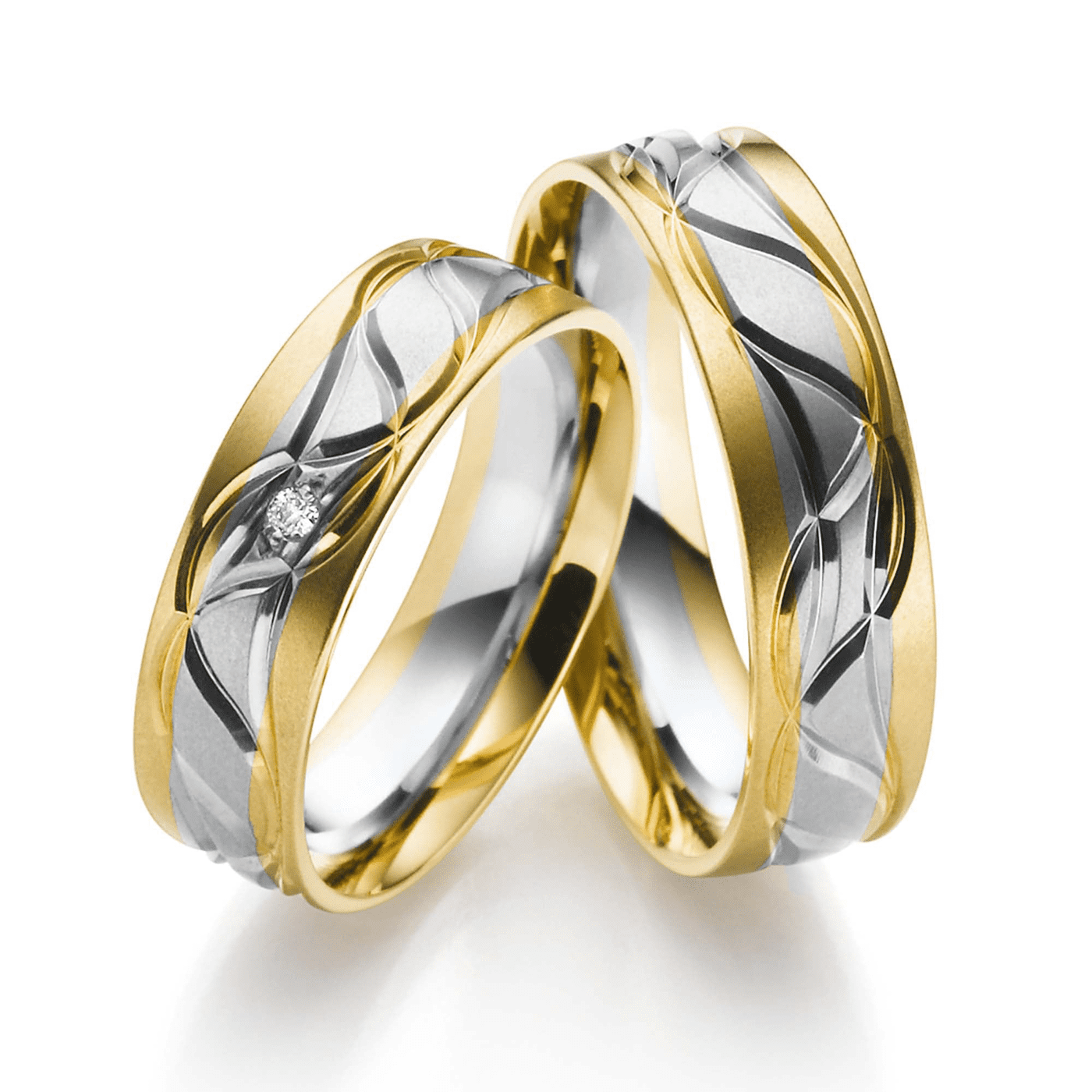 Trauring ca. 0,02 ct. 585er bicolor Toscana Trauring ca. 0,02 ct. 585er bicolor Toscana