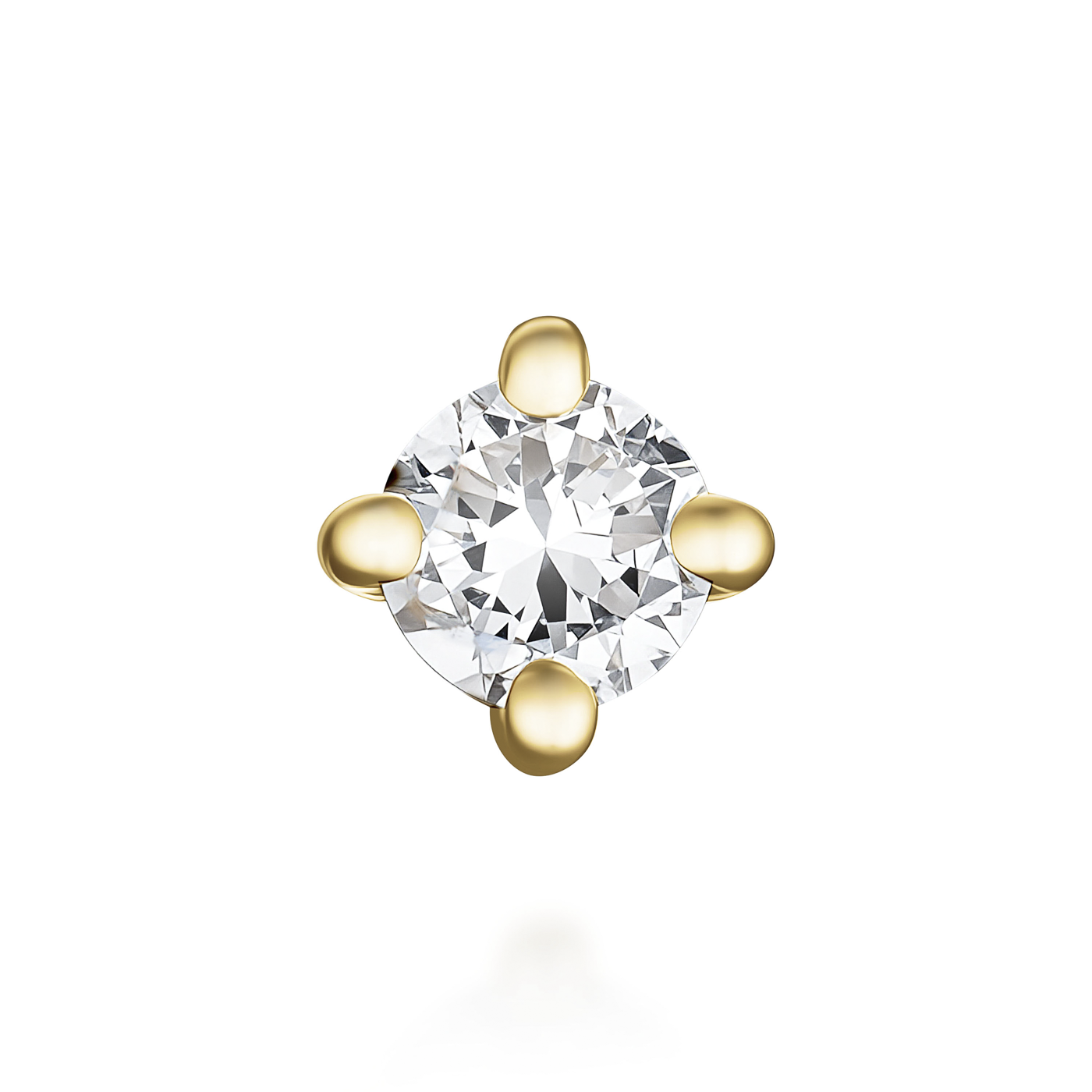 Ohrringe syn. Diamant zus. 0,07ct. 585er Gelbgold Stella