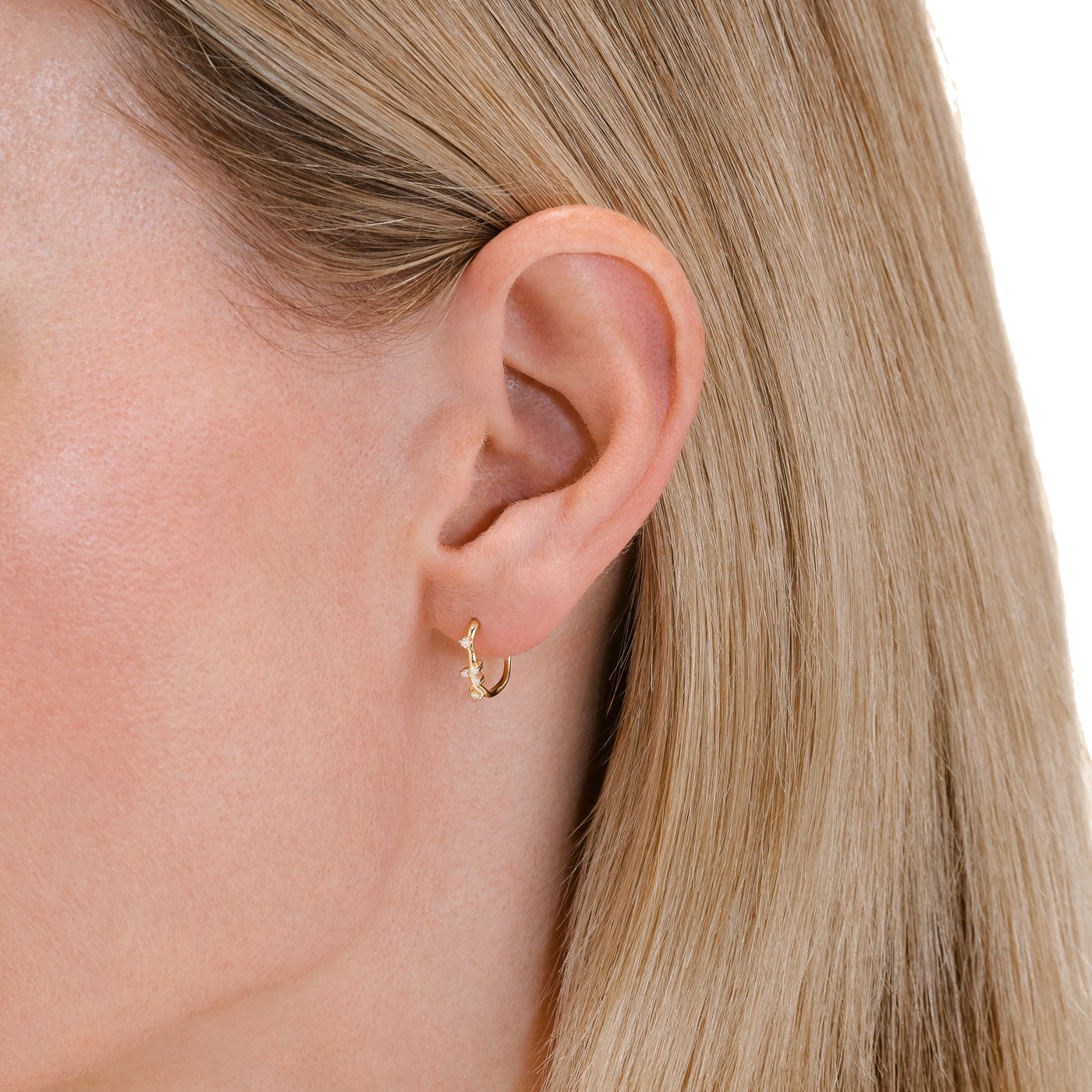 Ohrringe syn. Diamant zus. 0,089ct. 585er Gelbgold Wave Ohrringe syn. Diamant zus. 0,089ct. 585er Gelbgold Wave