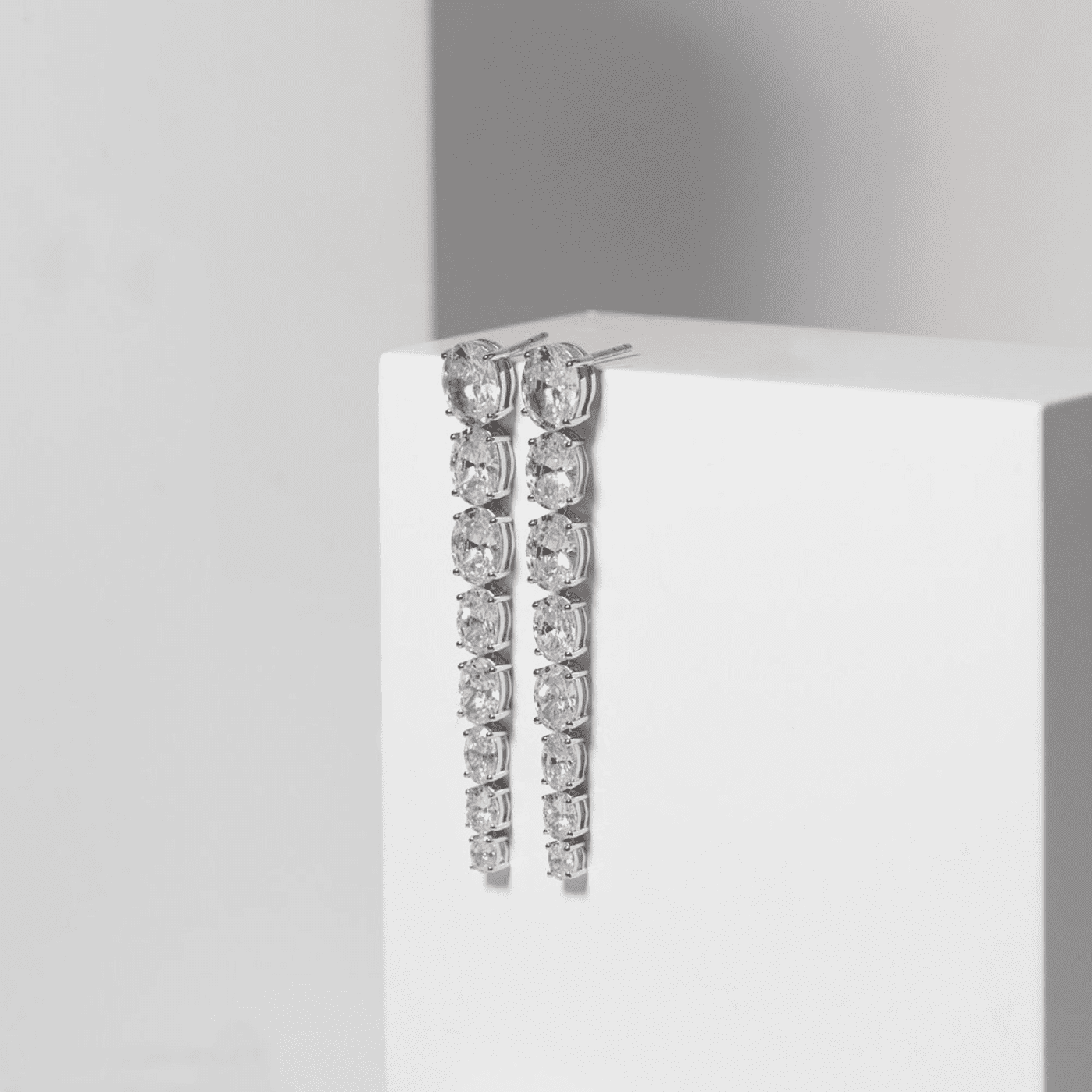 Ohrringe Zirkonia 925er Silber Ellisse