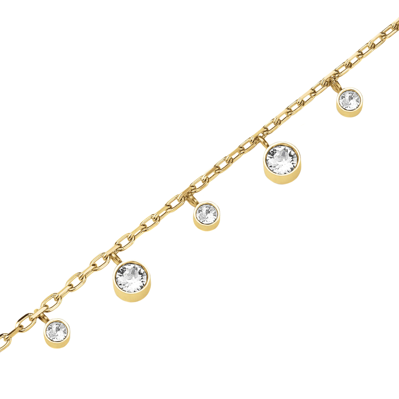 Armband Edelstahl gelb vergoldet Crystal