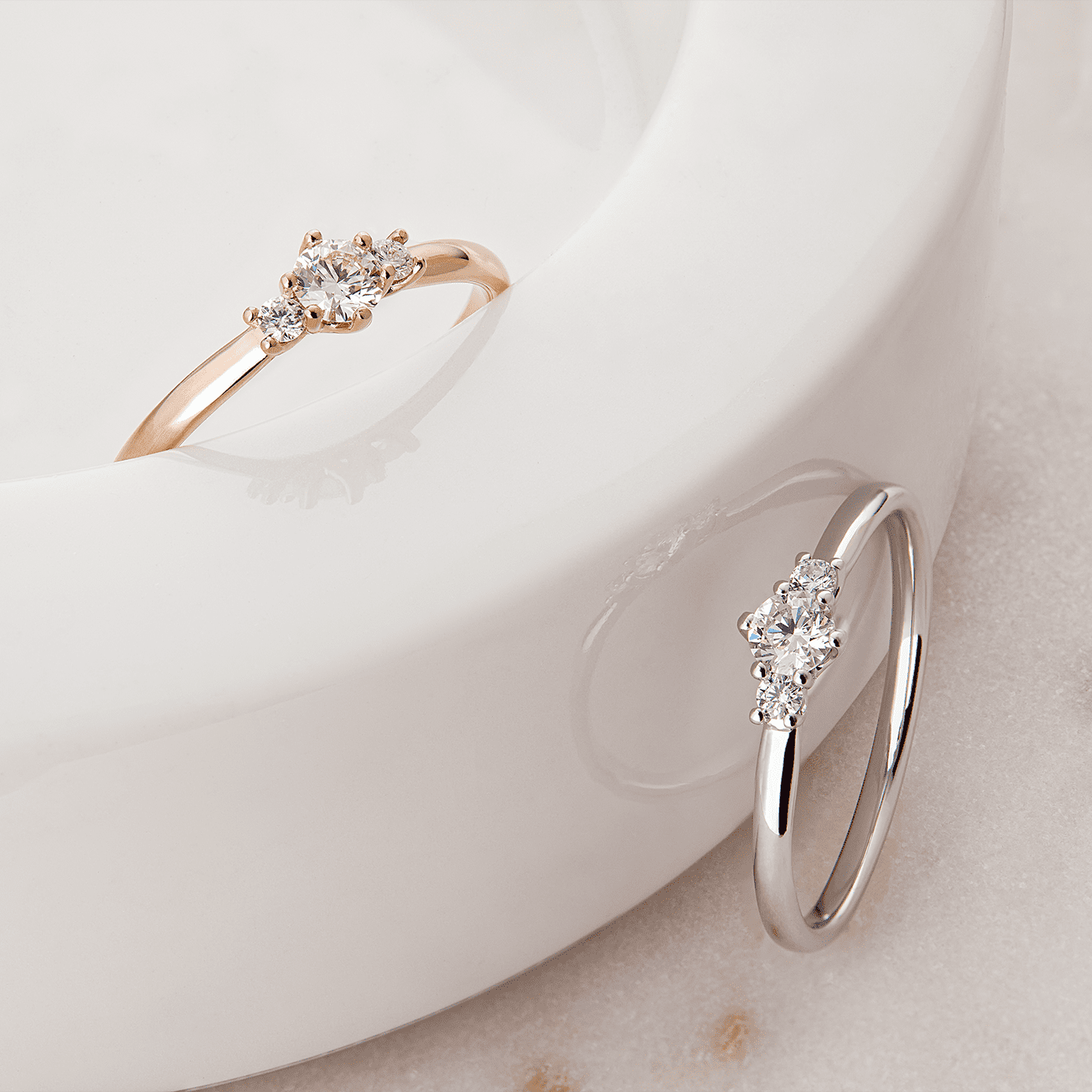 Ring Diamant zus. ca. 0,25 ct. 585er Gelbgold Rose Ring Diamant zus. ca. 0,25 ct. 585er Gelbgold Rose